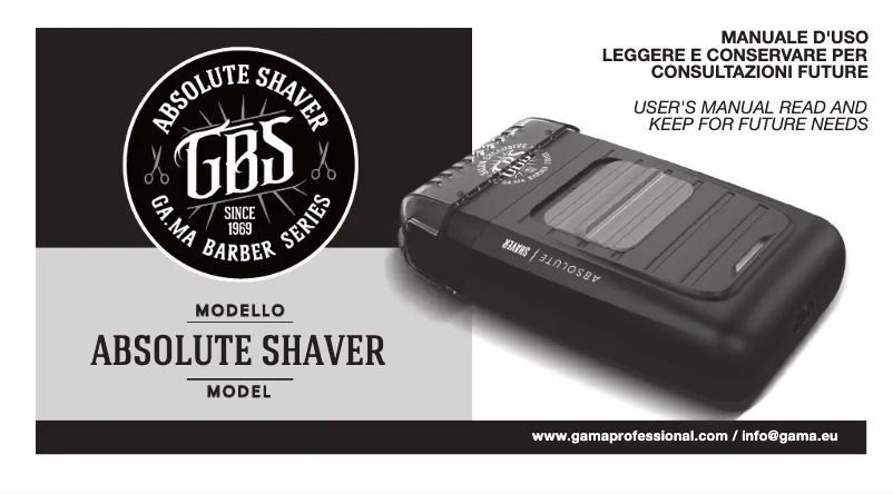 Image de la première page du manuel de l'appareil GBS Absolute Shaver