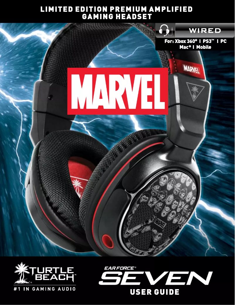 Page 1 de la notice Manuel utilisateur Turtle Beach Earforce Seven Marvel
