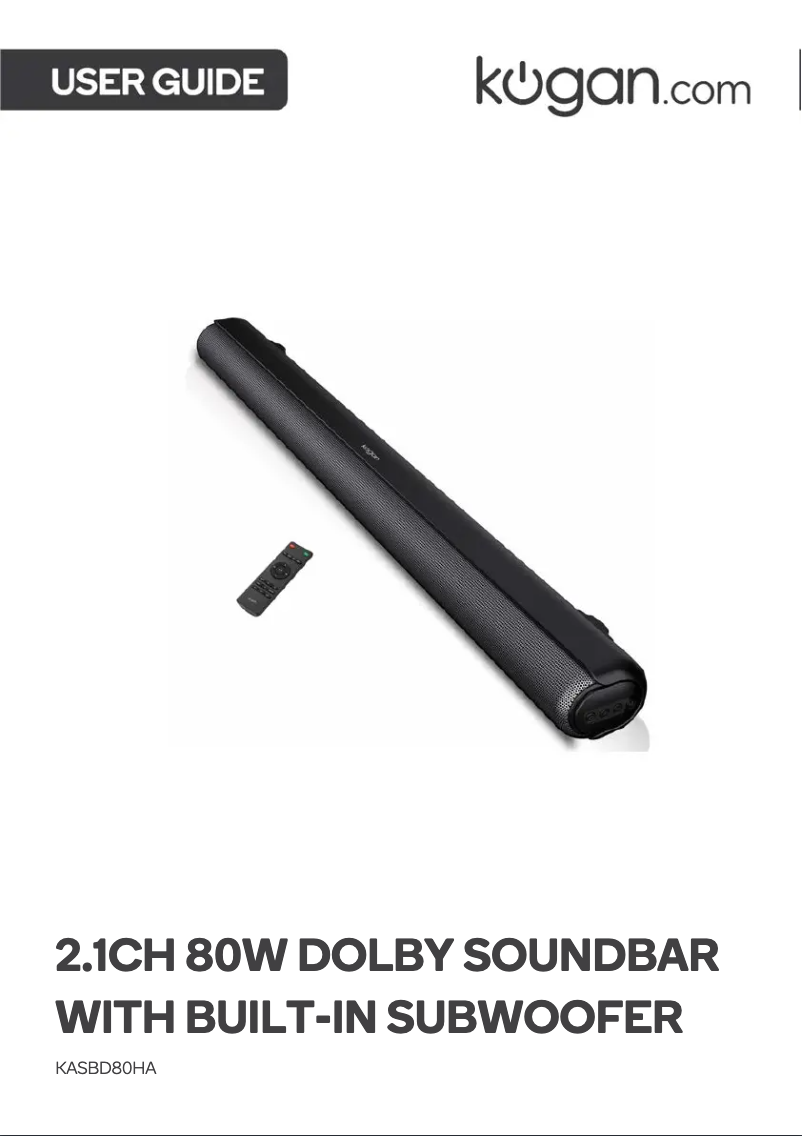 Page 1 de la notice Manuel utilisateur Kogan KASBD80HA