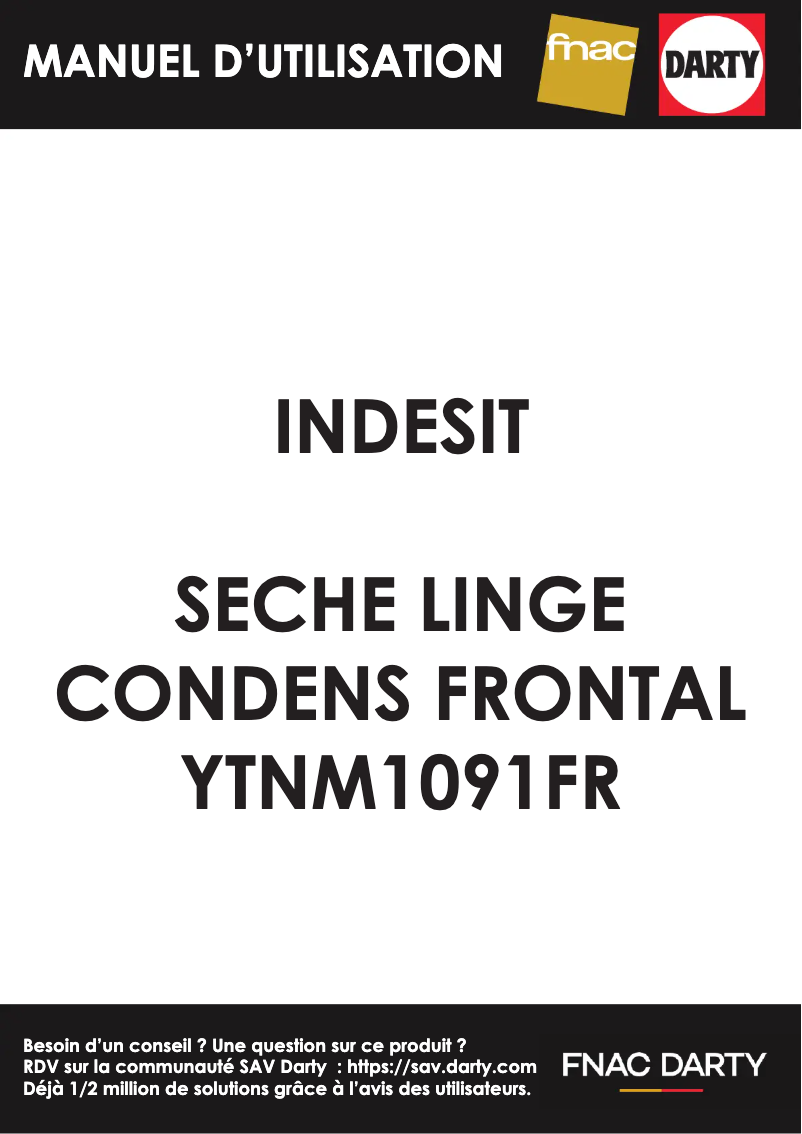 Page n°1 - Manuel utilisateur Indesit YTN M10 91 FR