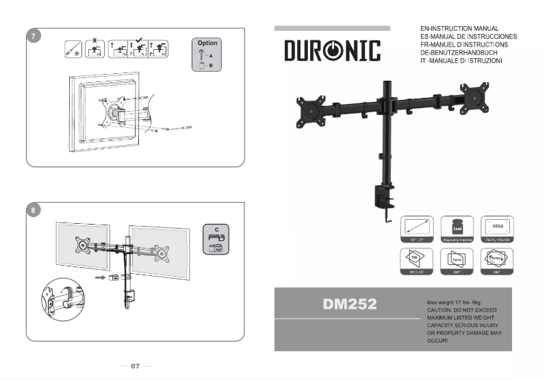 Page 1 of the manual User Manual Duronic DM252