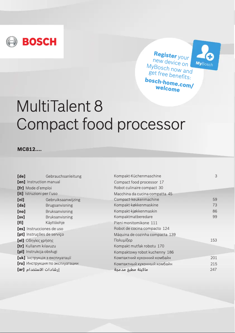 Page n°1 - Manuel utilisateur Bosch MC812W872