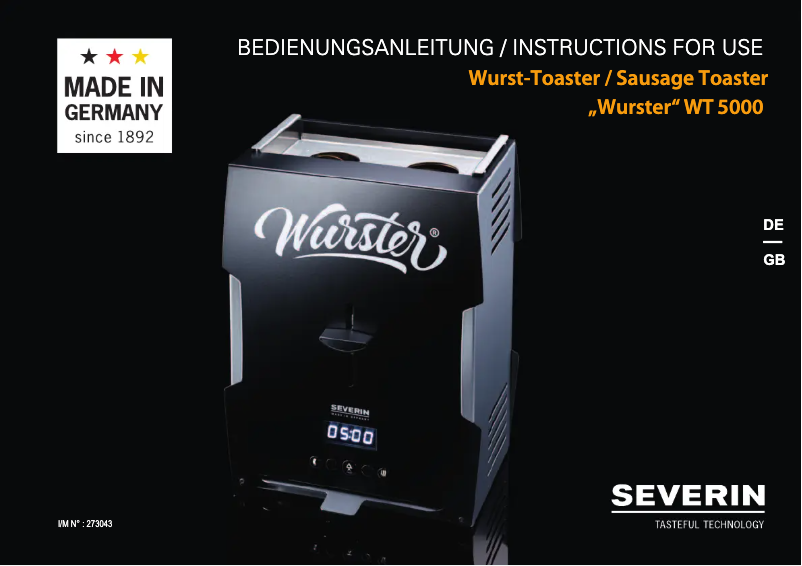 Page 1 de la notice Mode d'emploi Severin WT 5000
