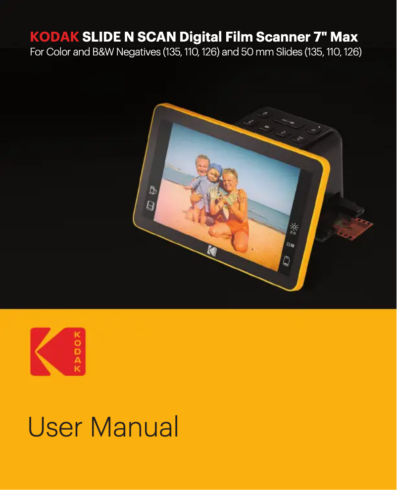 Image de la première page du manuel de l'appareil SLIDE N SCAN Digital Film Scanner 7" Max