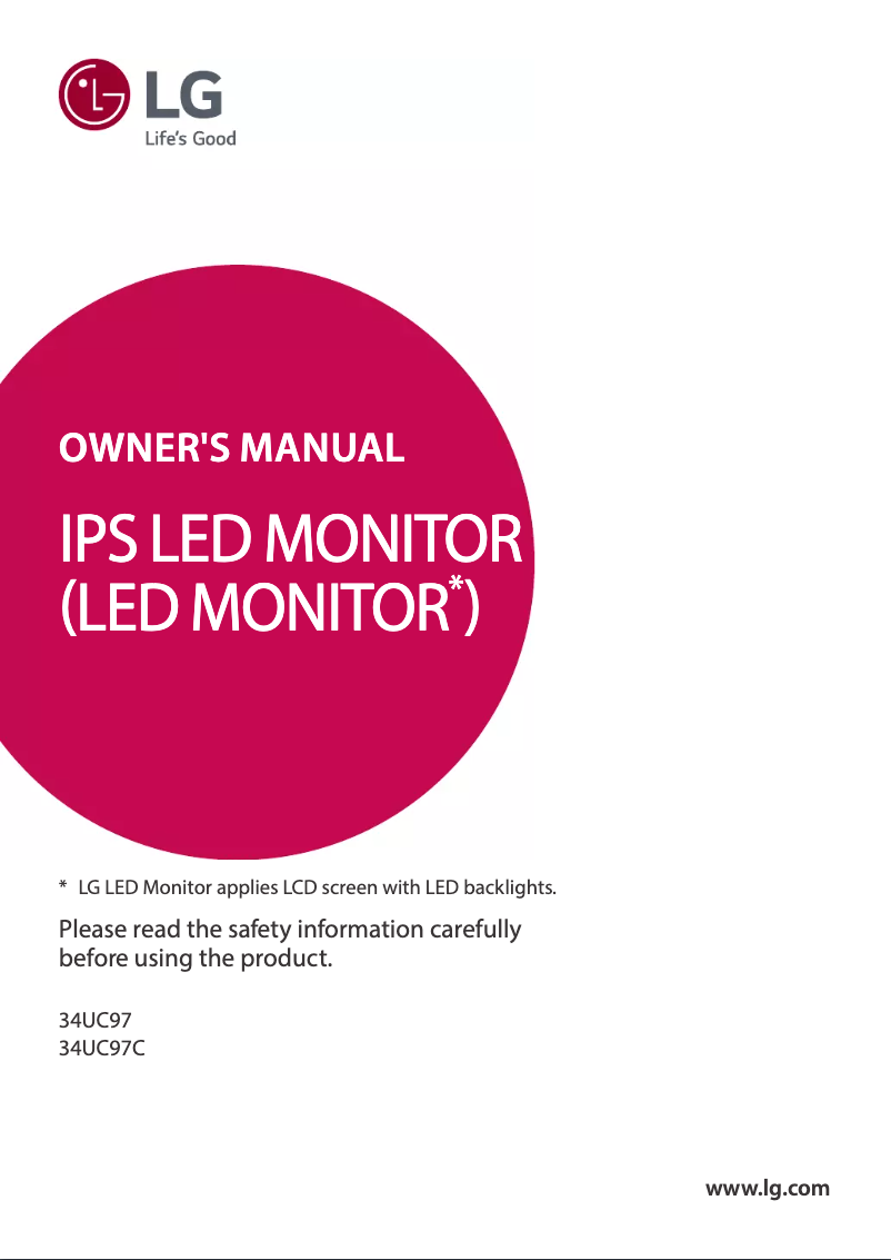Página 1 del manual Manual de usuario LG 34UC97C