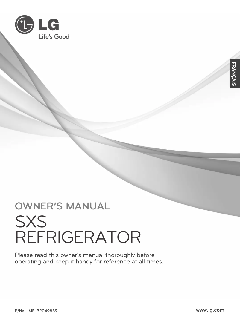 Page 1 de la notice Manuel utilisateur LG GR-P277SBB