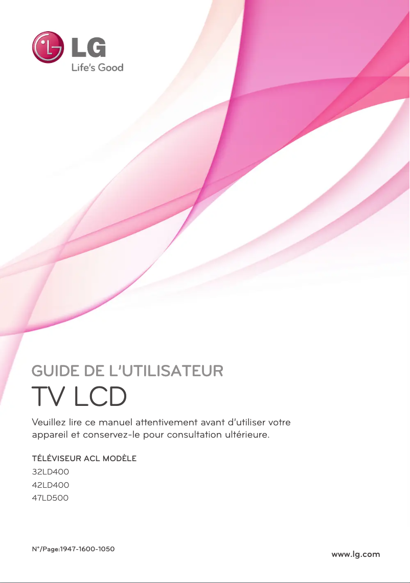 Page n°1 - Manuel utilisateur LG 32LD400