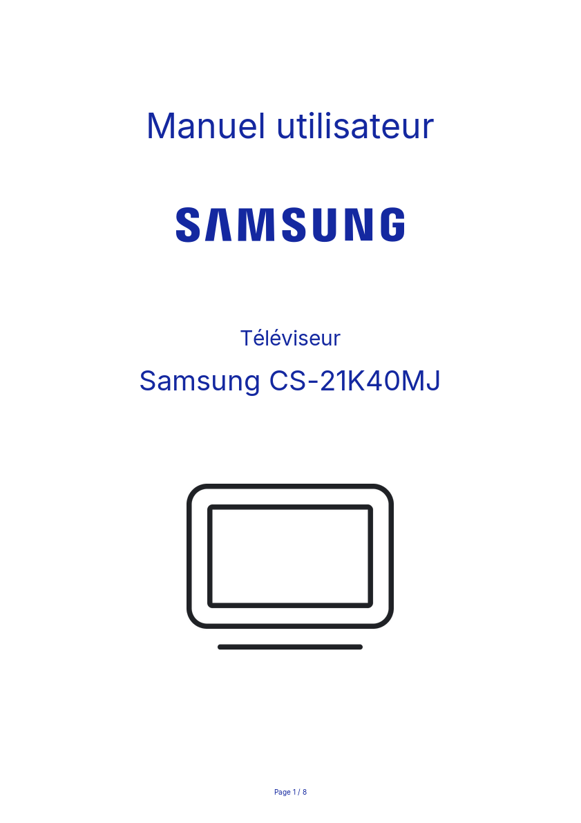 Image de la première page du manuel de l'appareil CS-21K40MJ