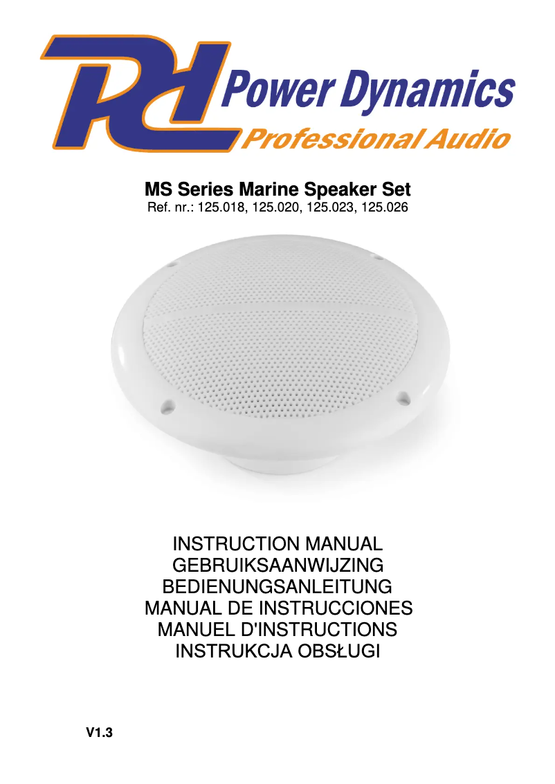 Page n°1 - Manuel utilisateur Power Dynamics MS40