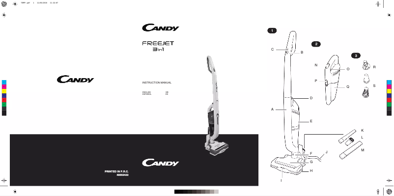 Page 1 de la notice Manuel utilisateur Candy Freejet 3 in 1
