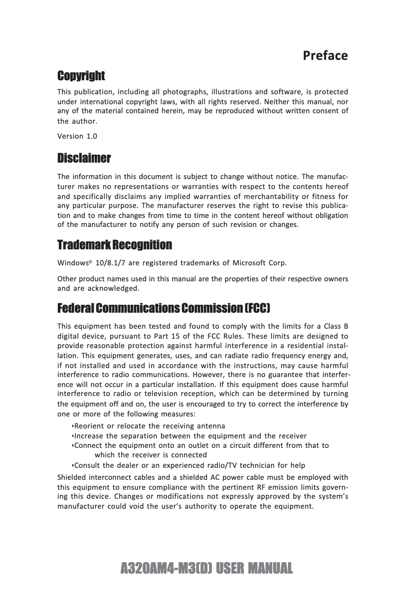Page 1 de la notice Manuel utilisateur ECS A320AM4-M3D