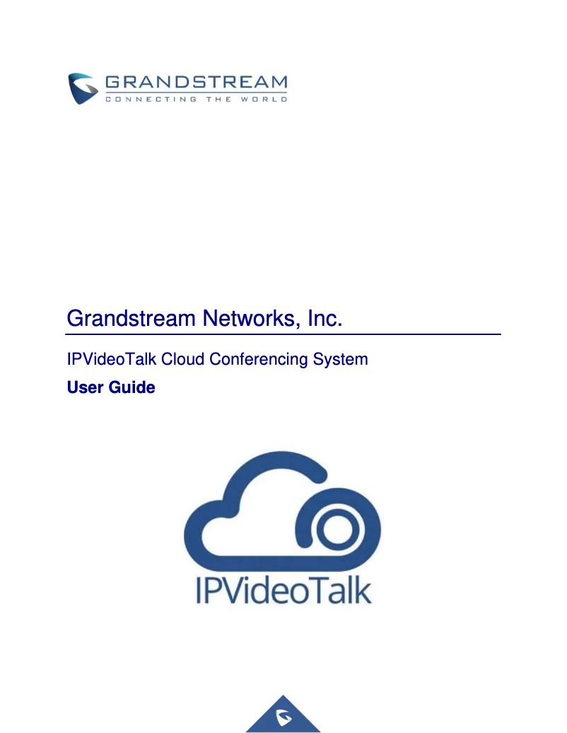 Page n°1 - Manuel utilisateur Grandstream IPVideoTalk
