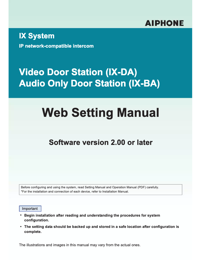 Página 1 del manual Manual de usuario Aiphone IX-DA