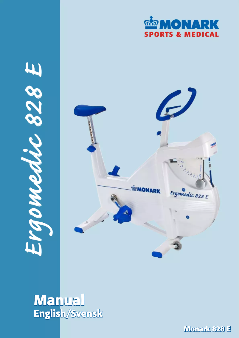 Page n°1 - Manuel utilisateur Monark Ergomedic 828 E
