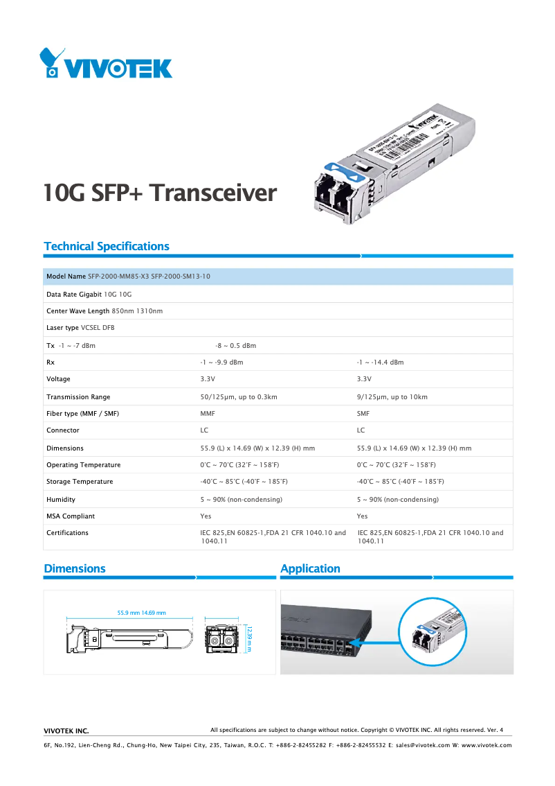 Image de la première page du manuel de l'appareil SFP-2000-MM85-X3