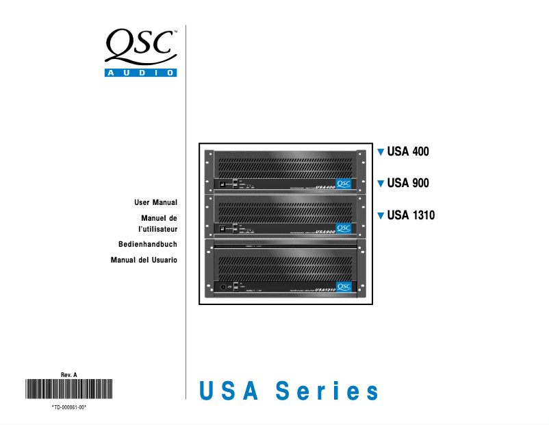 Page n°1 - Manuel utilisateur QSC USA 400