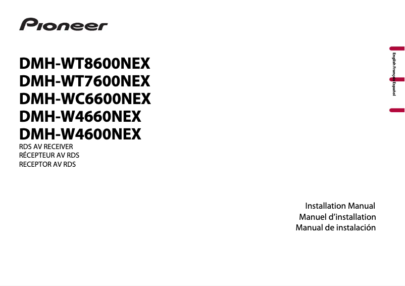 Page n°1 - Guide d'installation Pioneer DMH-WT7600NEX