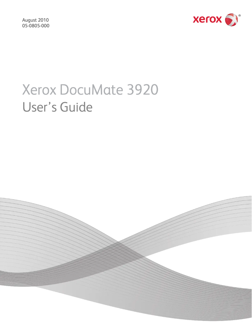 Page n°1 - Manuel utilisateur Xerox DocuMate 3920
