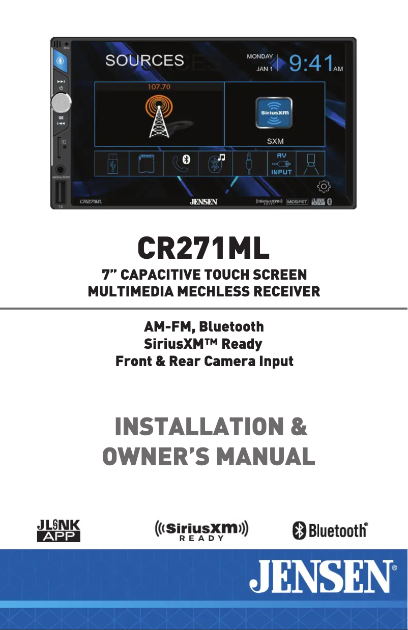 Page 1 de la notice Manuel utilisateur Jensen CR271ML