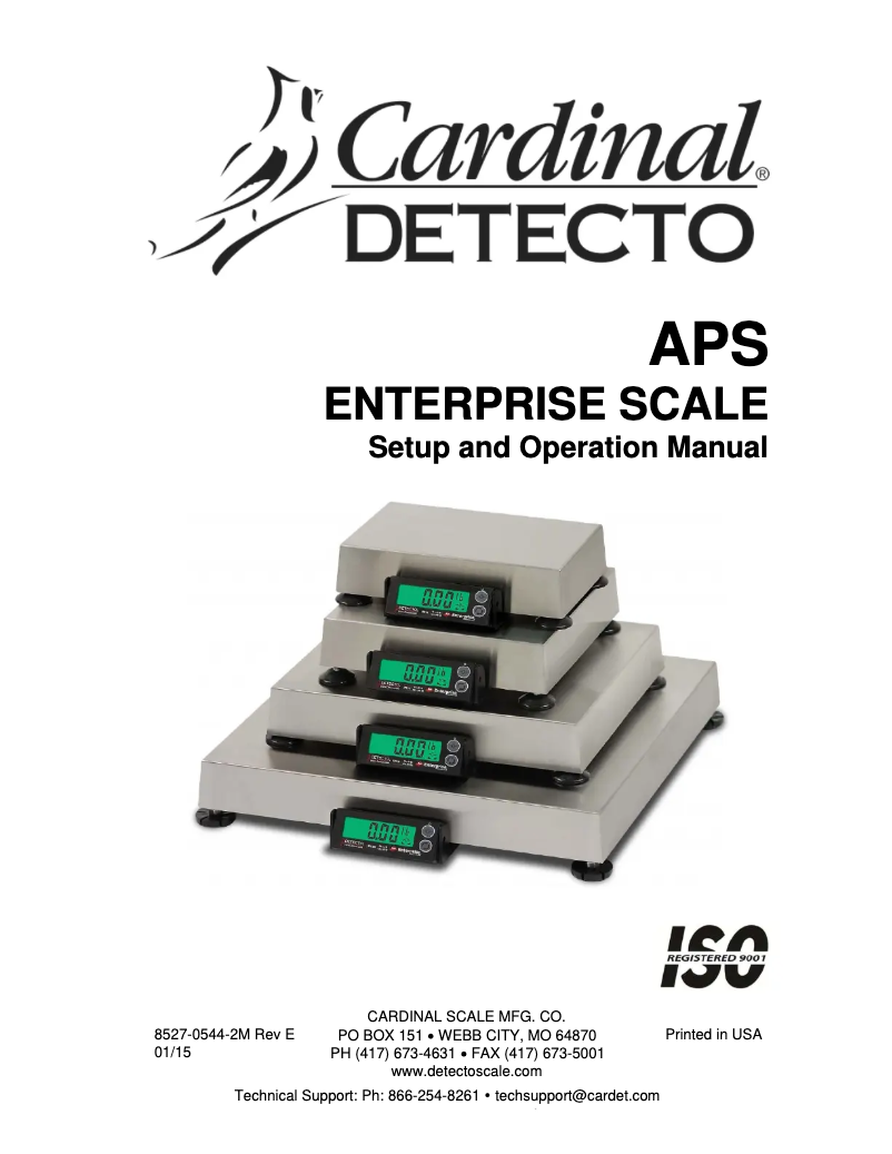 Page n°1 - Manuel utilisateur Cardinal Detecto APS8