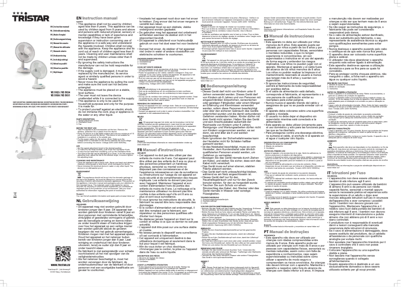 Página 1 del manual Manual de usuario TriStar VE-5930