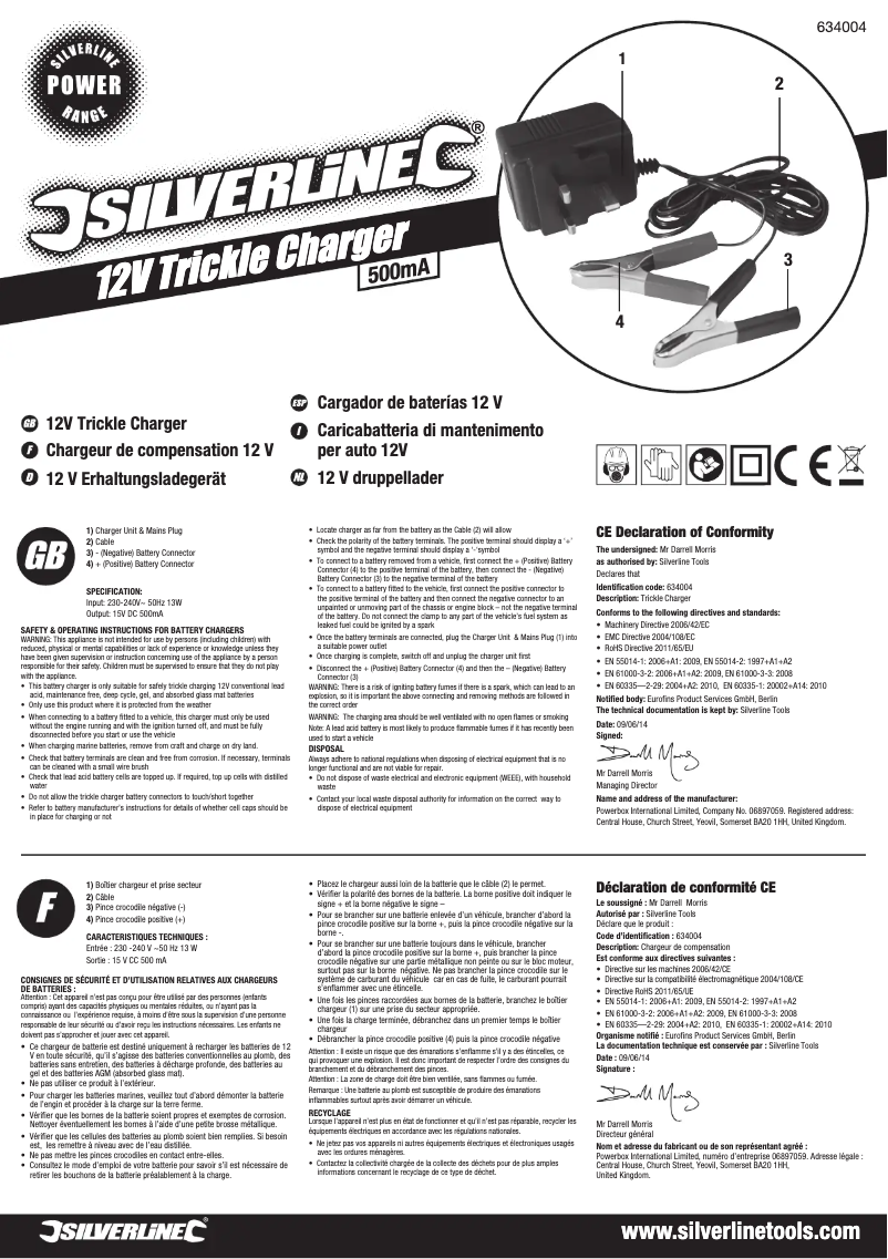 Page 1 de la notice Manuel utilisateur Silverline 634004
