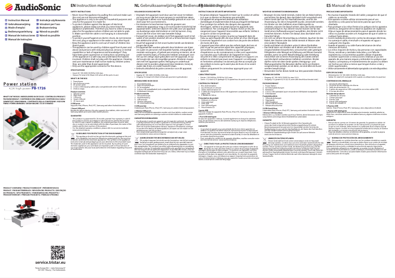 Page 1 de la notice Manuel utilisateur AudioSonic PB-1726