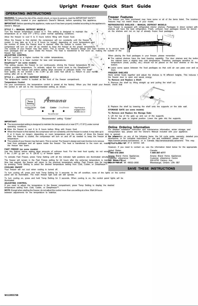 Page n°1 - Guide de démarrage rapide Amana AZF33X16DW