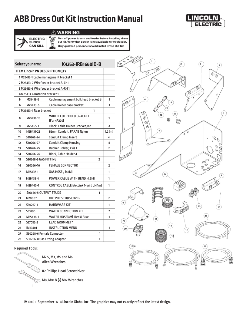 Page 1 de la notice Manuel utilisateur Lincoln Electric Dress Out Kit