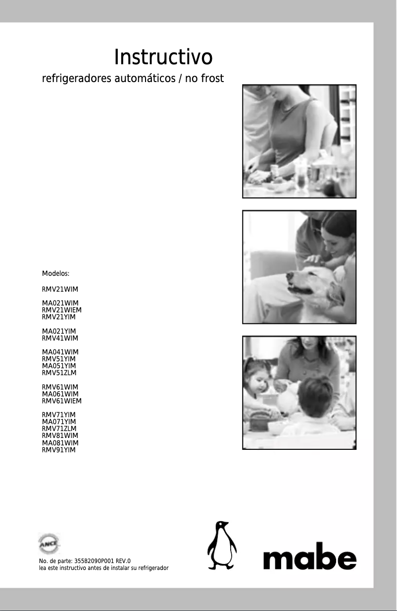Page n°1 - Manuel utilisateur Mabe RMV71ZLM