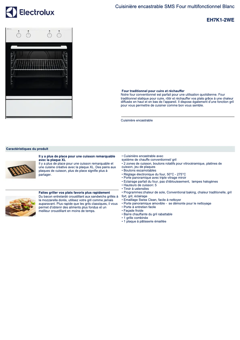 Page n°1 - Fiche technique Electrolux EH7K1-2WE