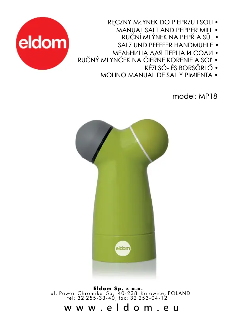 Page 1 de la notice Manuel utilisateur Eldom MP18