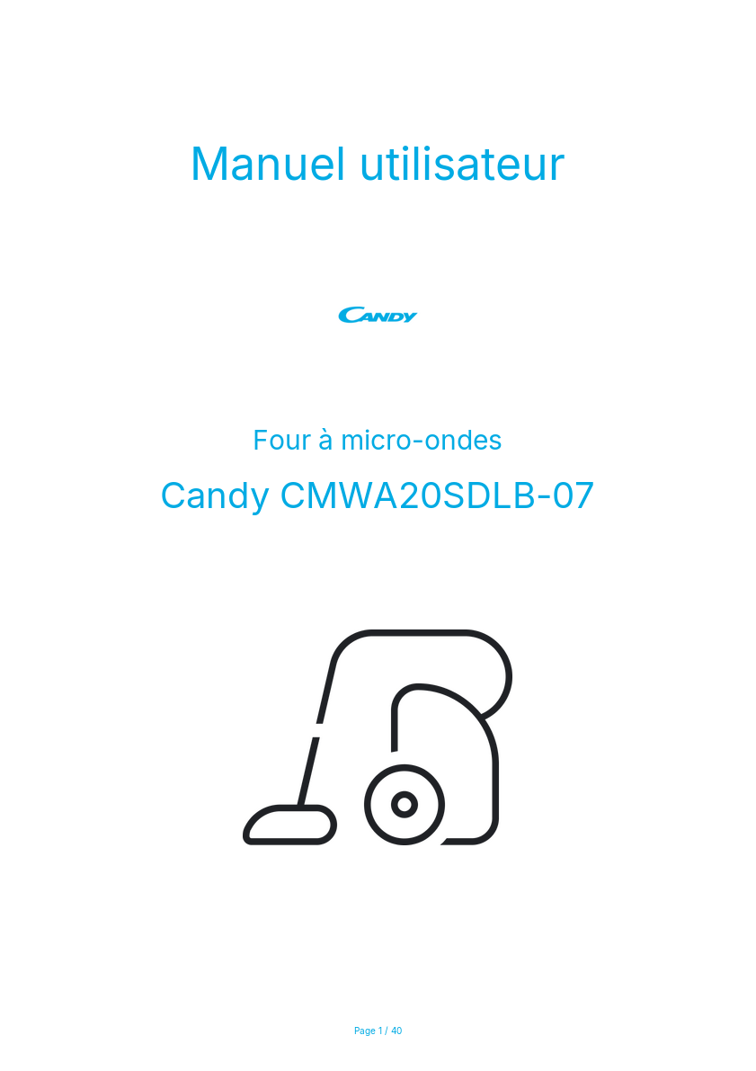 Image de la première page du manuel de l'appareil CMWA20SDLB-07
