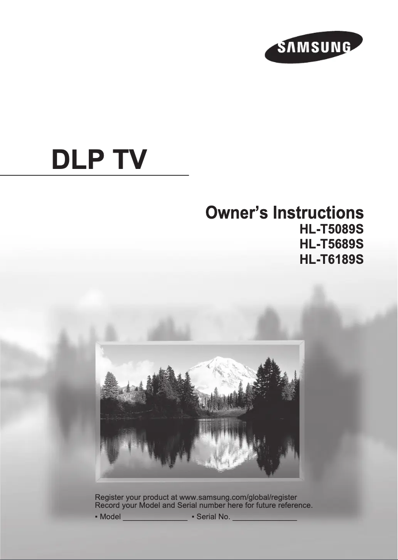 Page n°1 - Manuel utilisateur Samsung HL-T5689S
