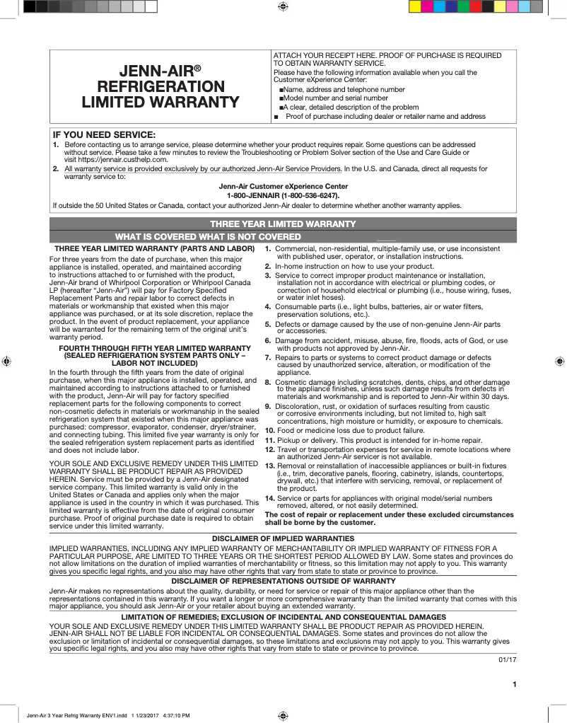 Image de la première page du manuel de l'appareil JIM159XYCX