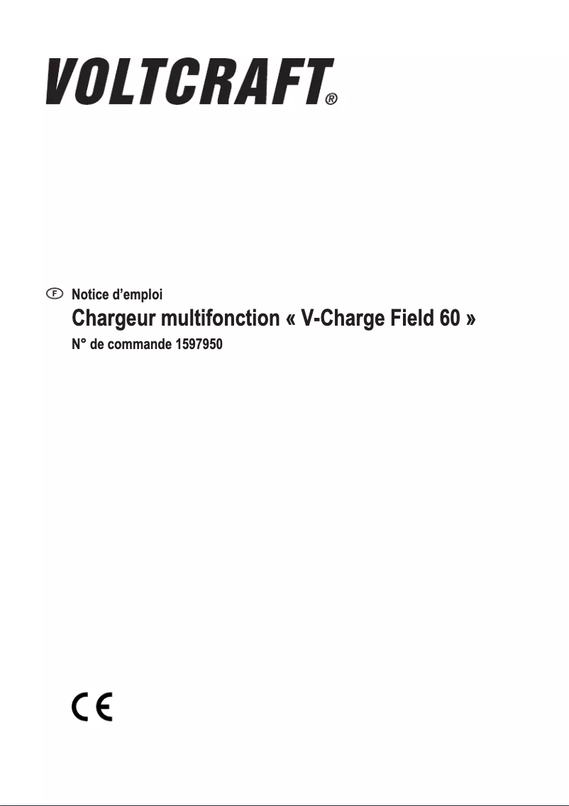 Image de la première page du manuel de l'appareil V-Charge Field 60