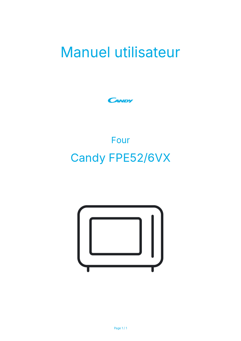 Page n°1 - Manuel utilisateur Candy FPE52/6VX