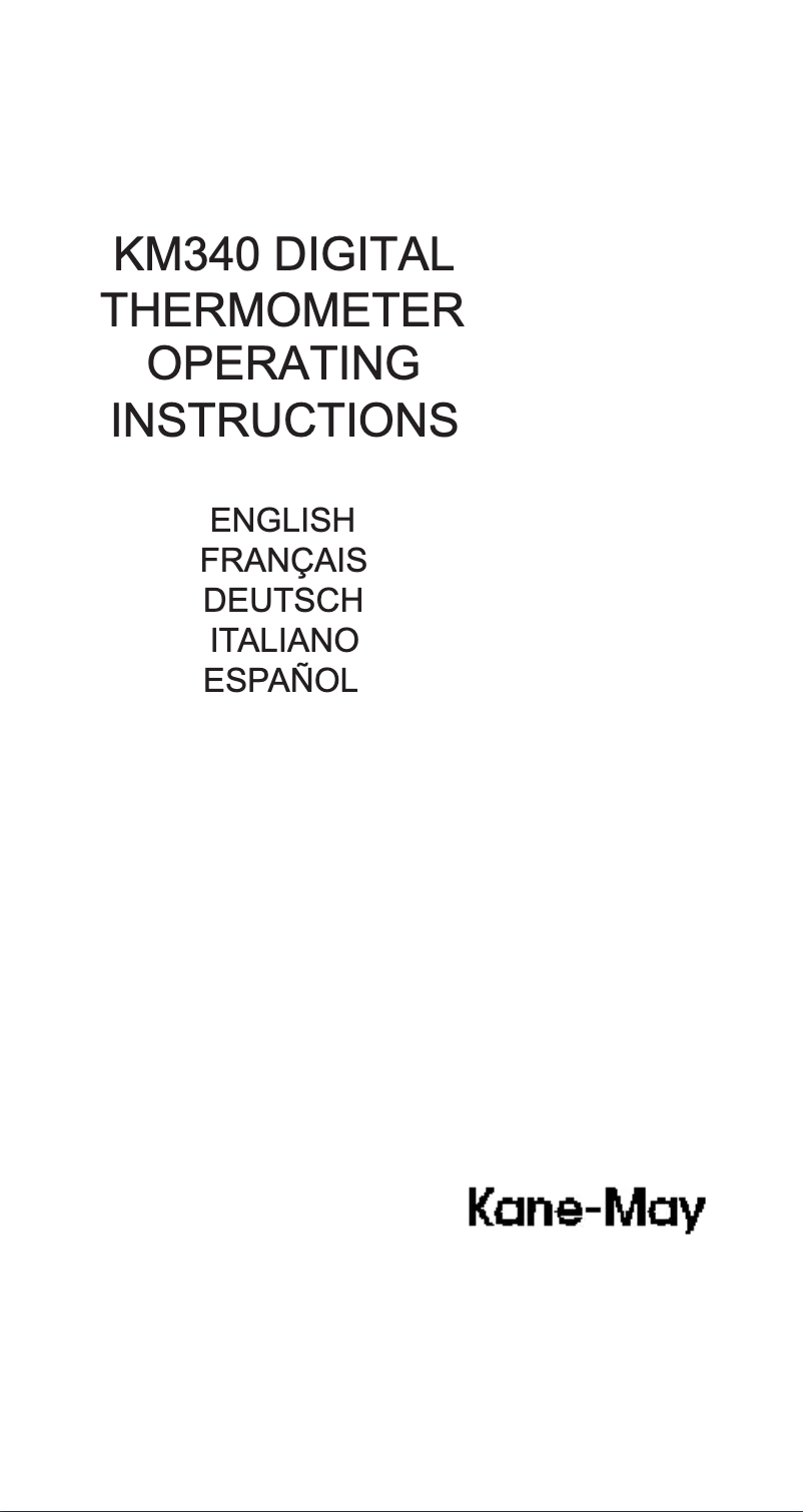 Page n°1 - Manuel utilisateur Comark KM340