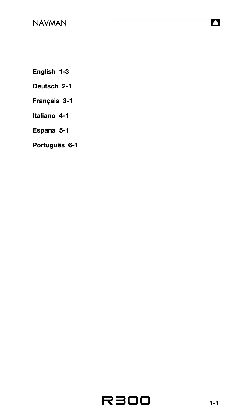 Page n°1 - Manuel utilisateur Navman R300