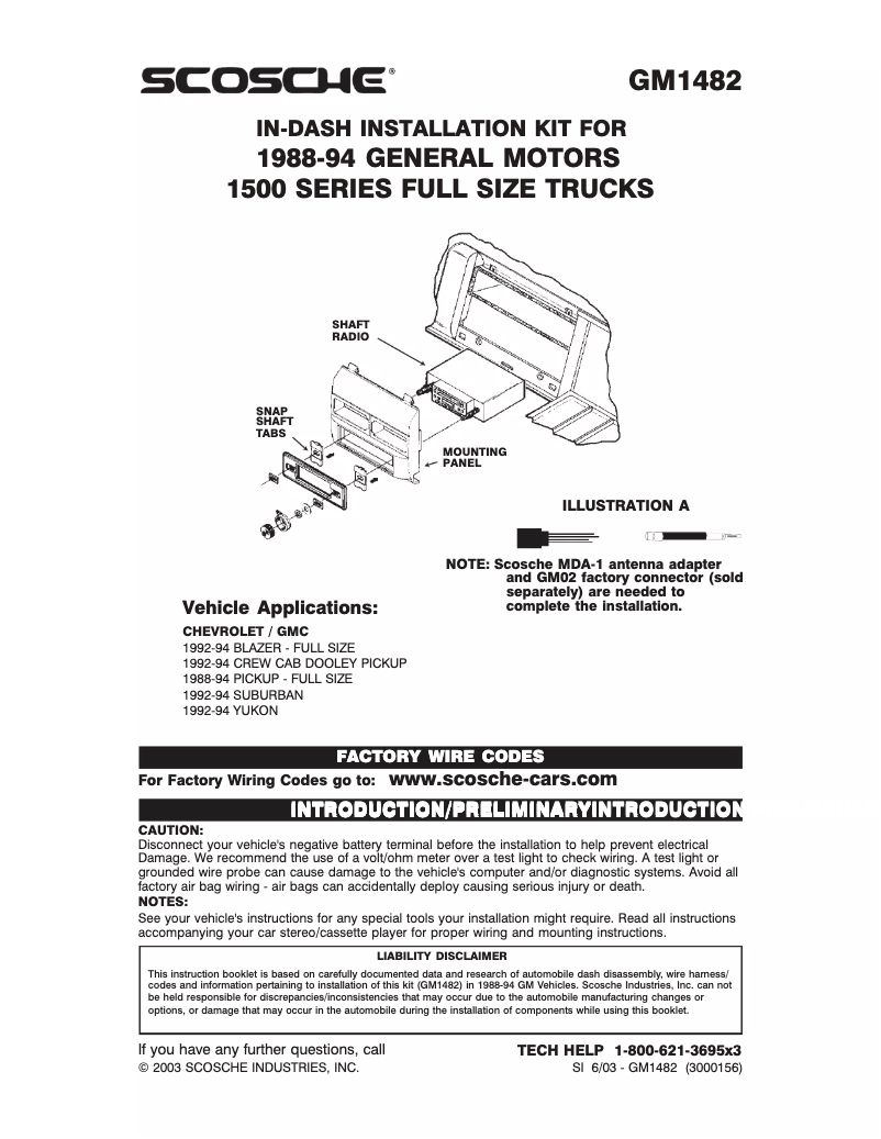 Página 1 del manual Manual de usuario Scosche GM1482G