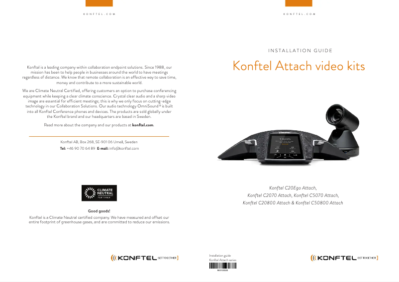 Page n°1 - Manuel utilisateur Konftel C20800 Attach