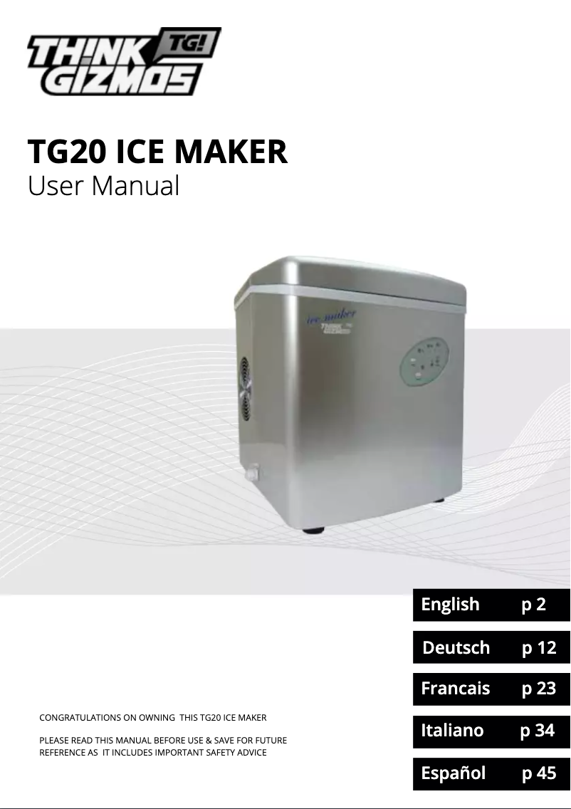 Page 1 of the manual User Manual ThinkGizmos TG20