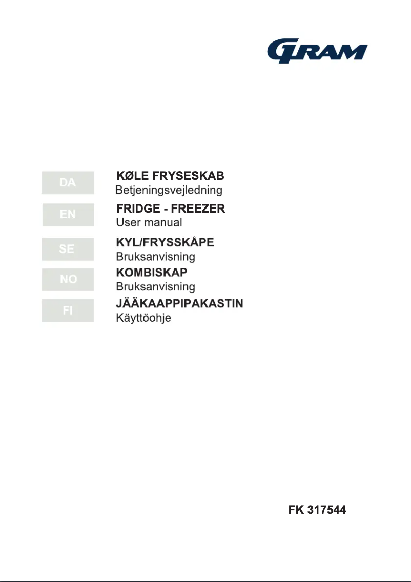 Page 1 de la notice Manuel utilisateur Gram FK 317544