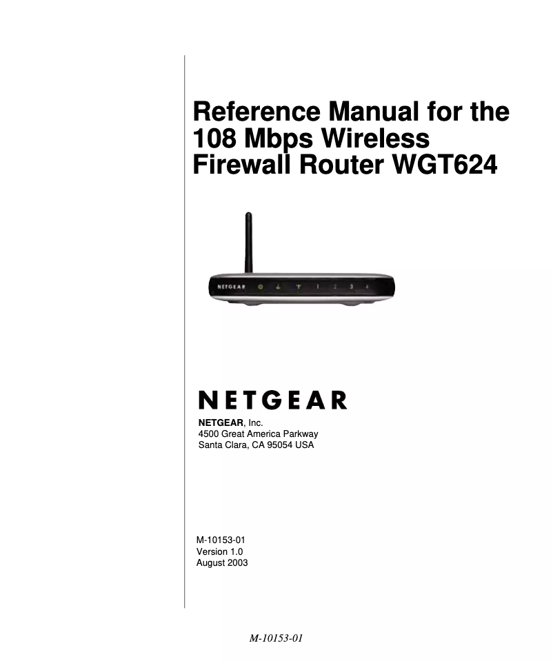 Page 1 de la notice Manuel utilisateur Netgear WGT624