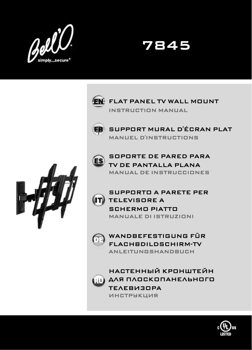 Page n°1 - Manuel utilisateur Bell'O 7845B