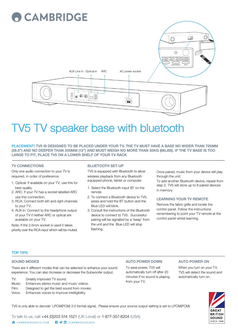 Image de la première page du manuel de l'appareil TV5