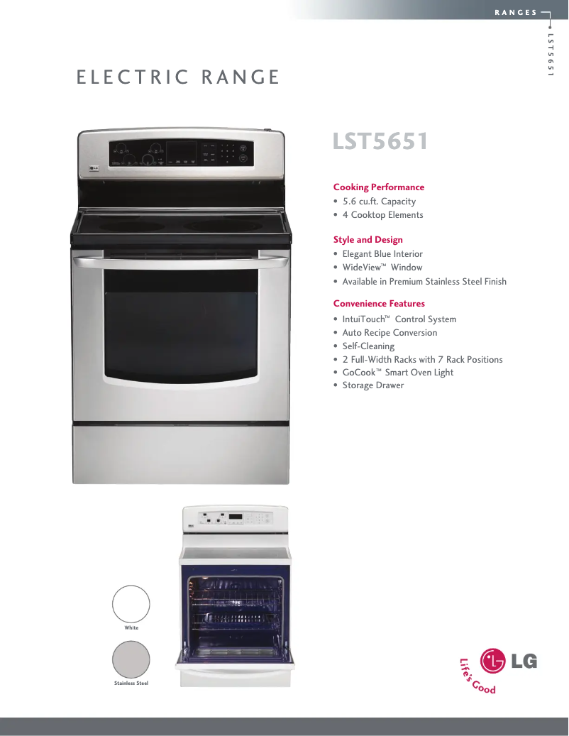 Página 1 del manual Ficha técnica LG LST5651SS