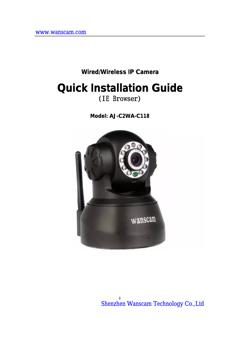 Página 1 del manual Manual de usuario Wanscam AJ-C2WA-C118