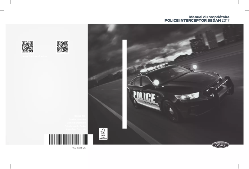 Image de la première page du manuel de l'appareil Police Interceptor Sedan (2017)