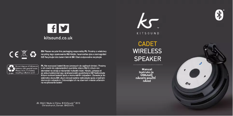 Page 1 de la notice Manuel utilisateur KitSound Cadet